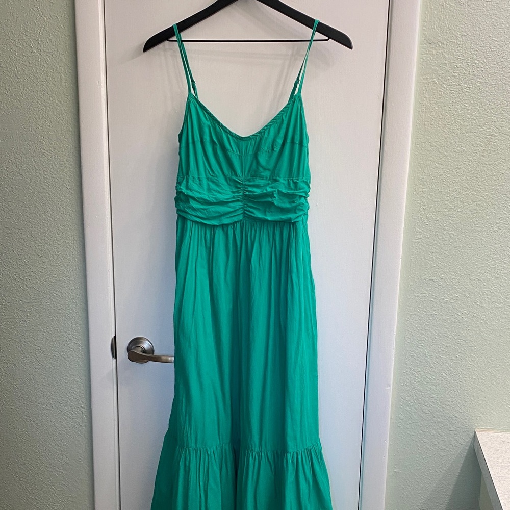 Teal Spaghetti Strap Maxi Dress